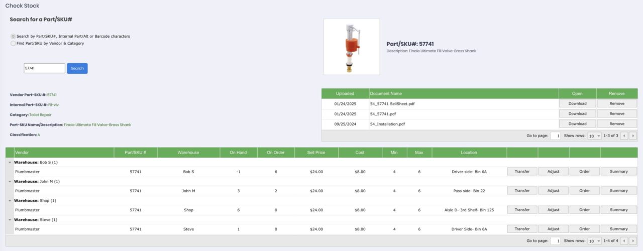 Manage Check Stock Module